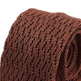 Oscar Brown Zigzag Silk Knitted Tie 6cm - Tie Doctor